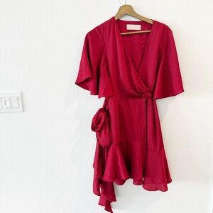 Keepsake The Label- Breathe Red Mini Flowy Dress - M